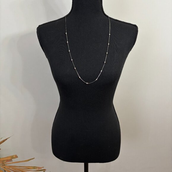 Silver Toned Ball Necklace - Picture 3 of 4